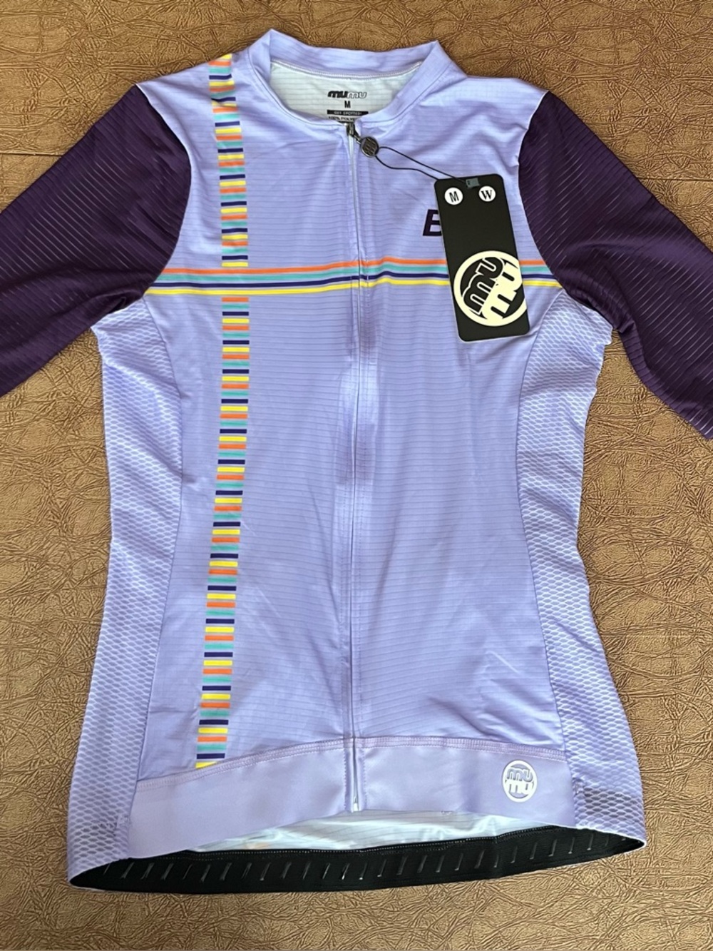 NWT Mumu Apparel Lavender Cycling Jersey Womens Medium